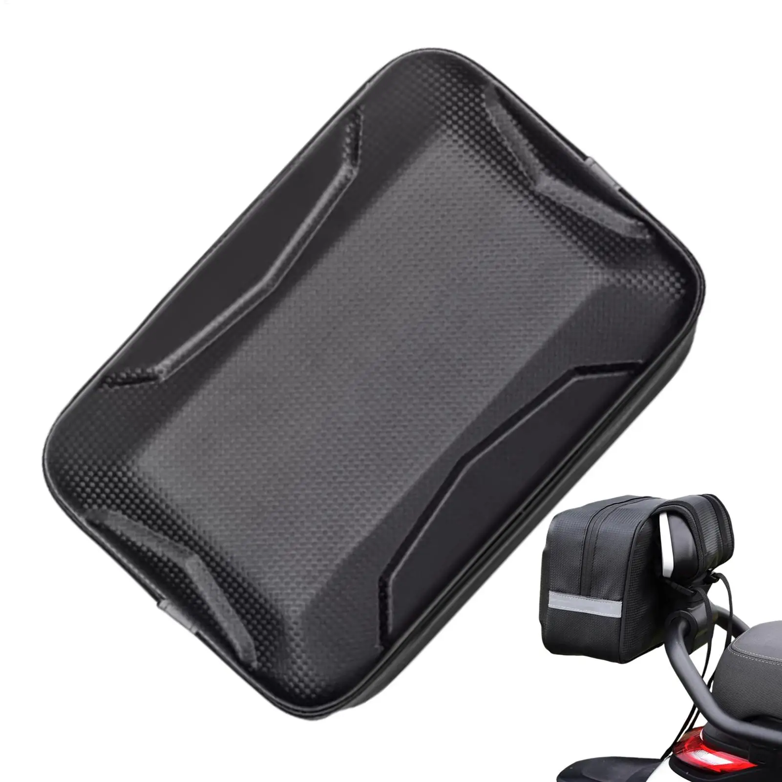 

E-Bike Backrest Bag Hard Shell Waterproof Ebike Trunk Pannier Safety Reflective Hard Shell Electric Vehicle Luggage Carrier For