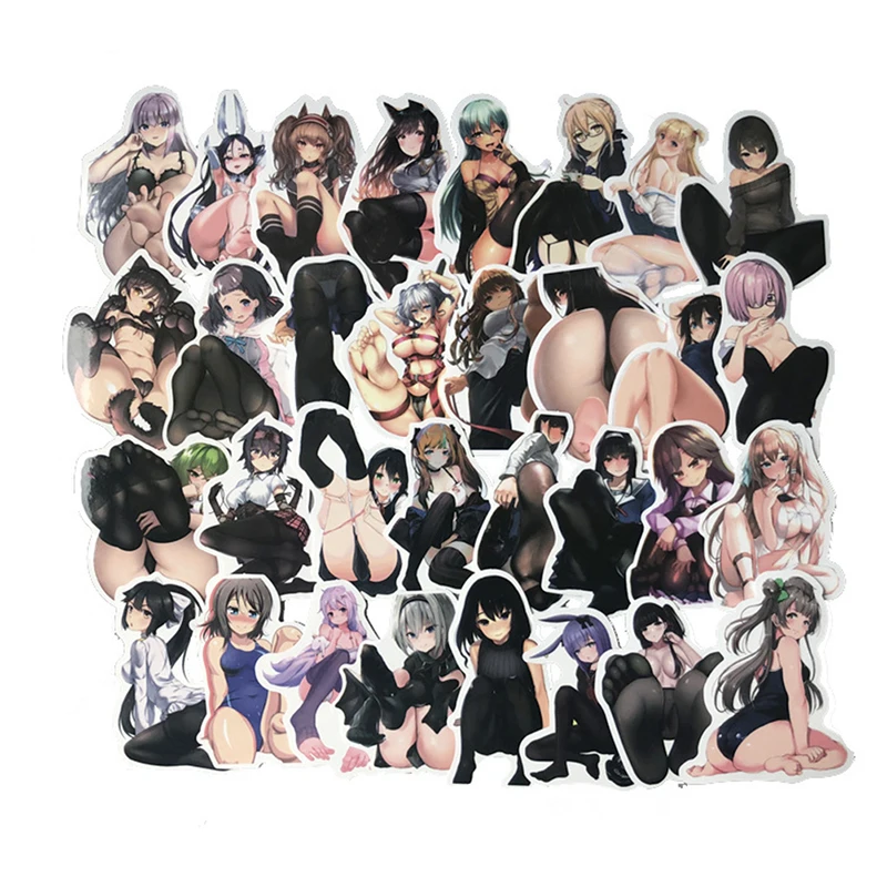 100PCS Anime Sexy Girls Waifu Beautiful Foot Stickers Waterproof DIY Motorcycle Skateboard Laptop Guitar Suitcase Bike Sticker