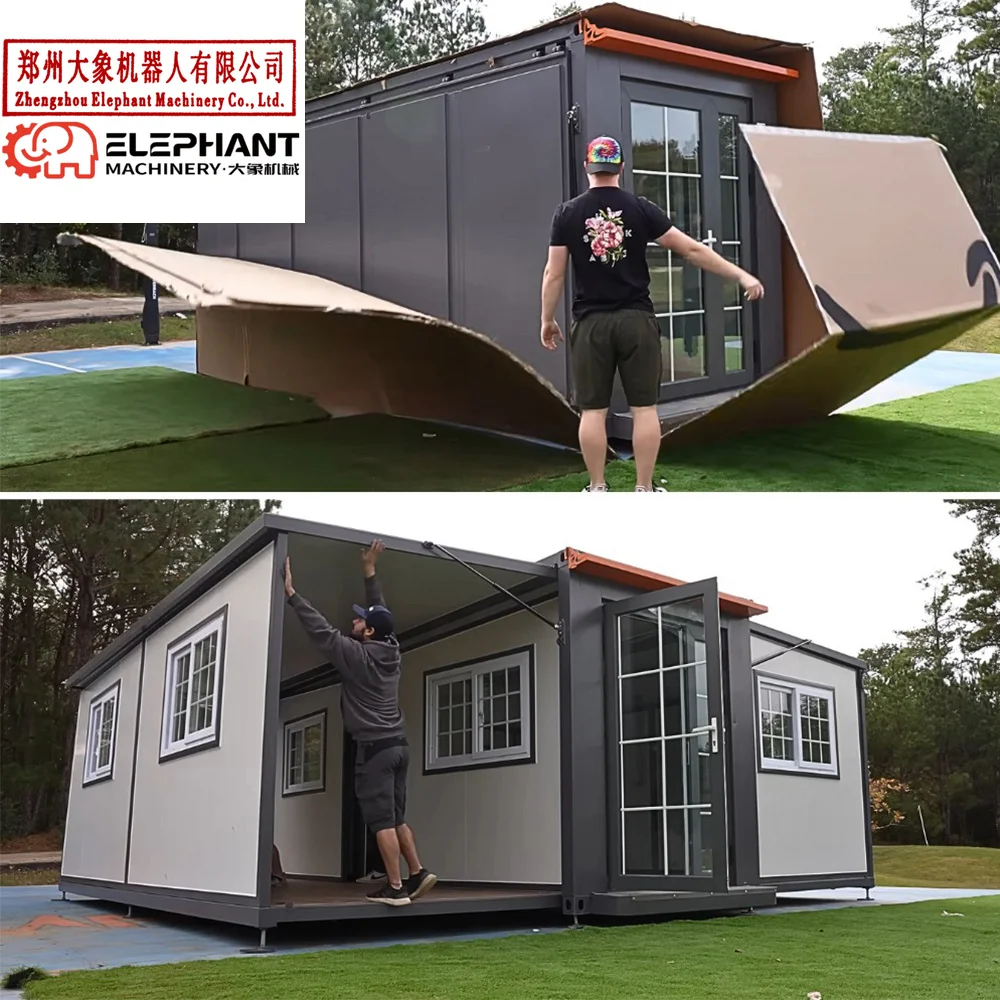 

Container House Prefab Home With Expandable 2 Bedrooms and Foldable Design