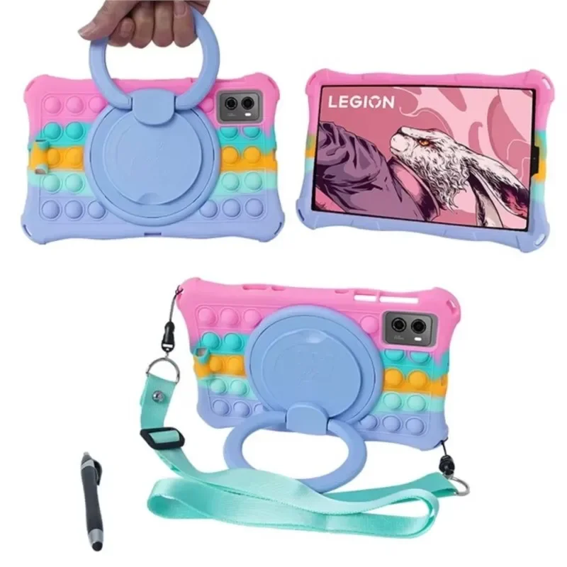 لينة سيليكون شل الاطفال الحال بالنسبة لينوفو Y700 2025 TB-321FU Legion Y700 Gen 2 TB-320FU 2023 حافظة 360 الدورية حامل غطاء
