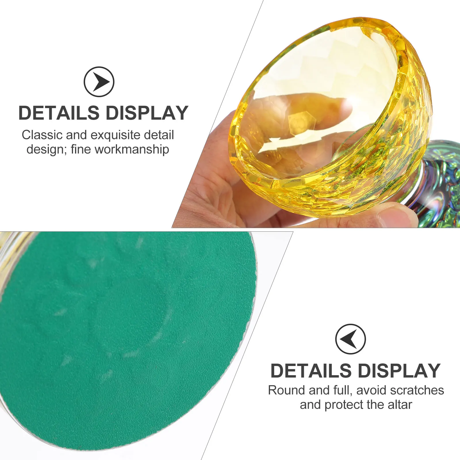 

1Pcs Buddha Offering Clear Water Bowl Glass for Buddhist Worship Temple Use Floating Tea Light Display Cup