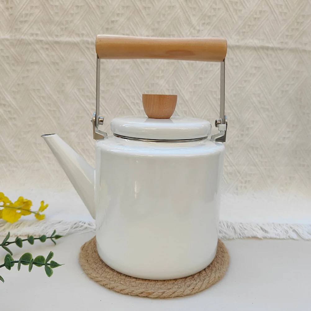 Teakettle給湯ケトル、エナメルコーヒーポット、家庭用植木鉢、24l