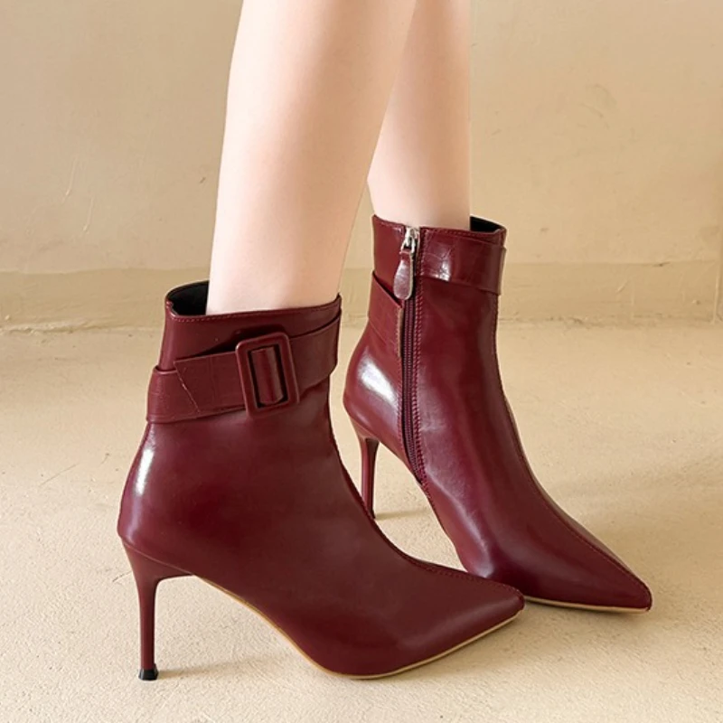 

Женские ботинки на высоком каблуке с острым носком, пикантная вечерняя модная обувь, новые зимние дизайнерские женские ботинки челси, роскошные туфли-лодочки Zapatos