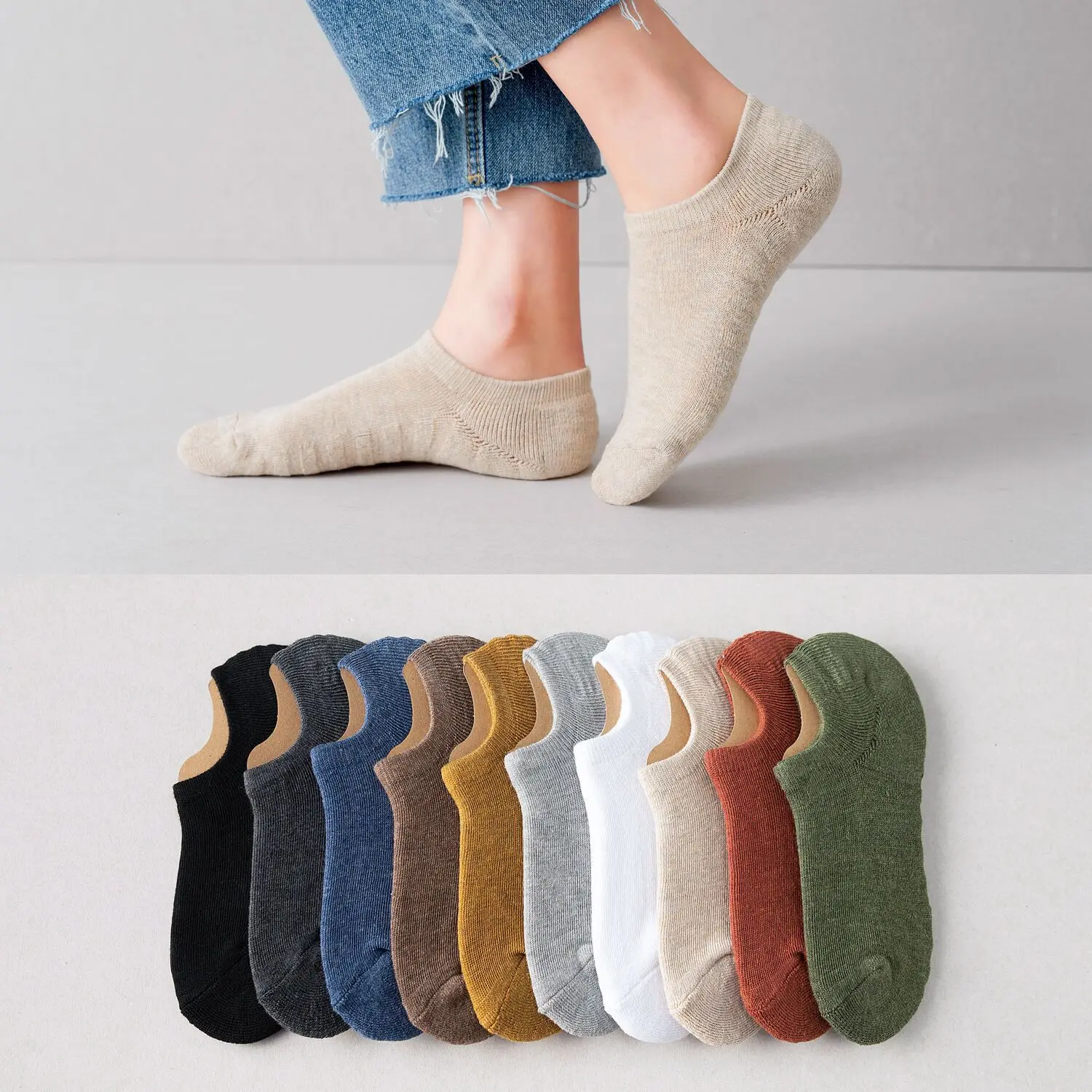 Women\'s Cotton Socks Invisible Socks Towel Bottom Thick Sweat Absorption Anti Slip Cotton Winter Autumn Ladies Looped Pile Sock