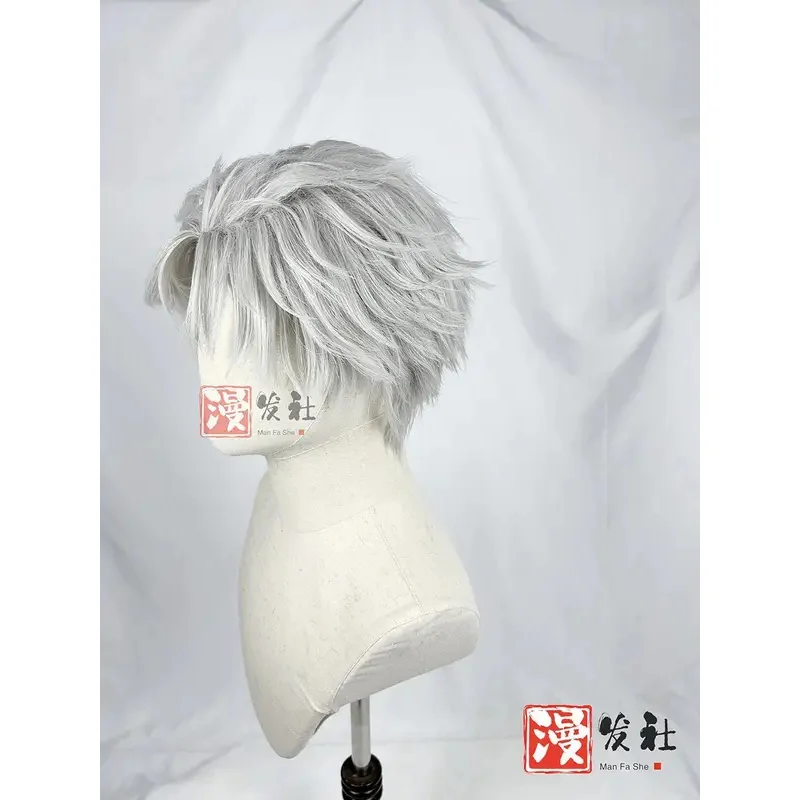 على غرار سيلوس شعر مستعار الحب والمساحة العميقة لا يصدق الفاتح تأثيري مخصص الرجال شعر مستعار اصطناعي رمادي Onychinus حفلة الهالوين