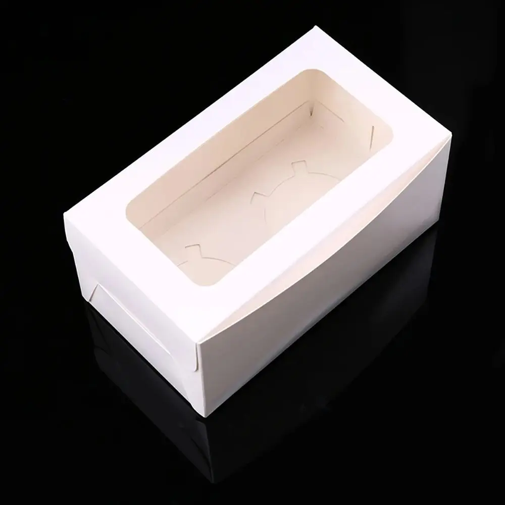 2/4Pcs Cupcake Packing Baking Packing Box 1/2/4/6 Grids Transparent Window Gift Package Boxes with Tray Kraft Paper Pastry Cases