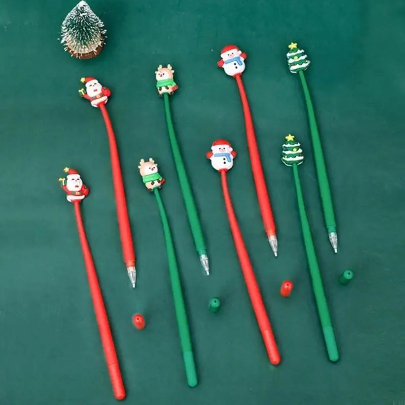 D5BB 10 % phim hoạt hình Giáng sinh Gel Pen Giáng sinh Elk Santa Cây Giáng sinh Bút Snowman For Kid Quà tặng Tiệc Giáng sinh