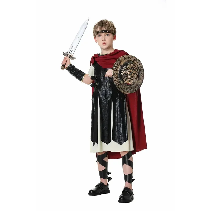 Sky03 Antike Römische Spartan Gladiator Cosplay Uniform für Jungen und Mädchen Kinder Krieger Ritter Outfit Erwachsene Spartan Krieger55Ku%