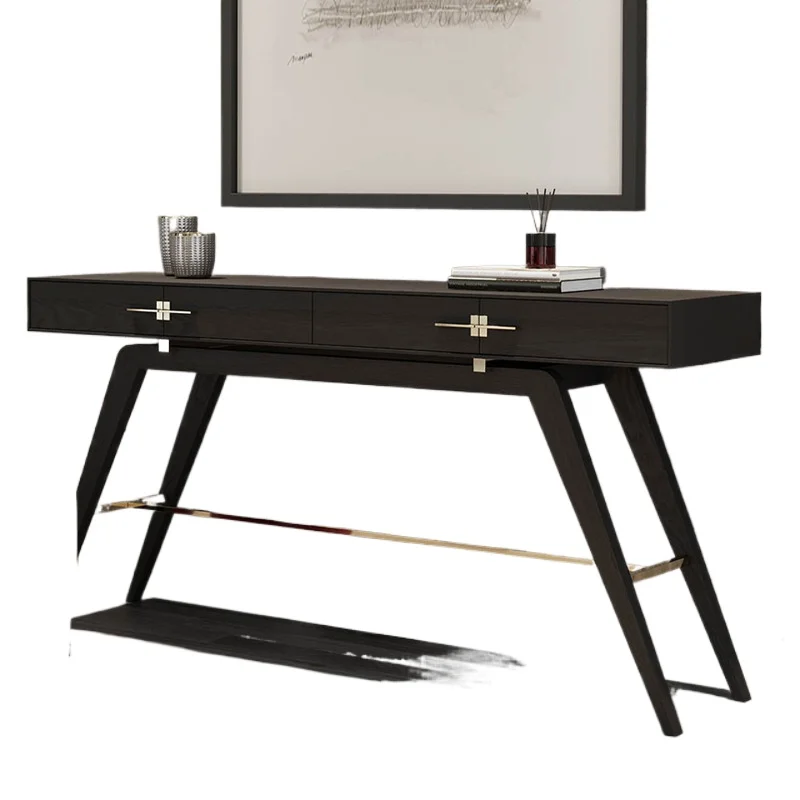 

Light luxury Italian entrance cabinet modern simple foyer cabinet Minimalist style storage end view table