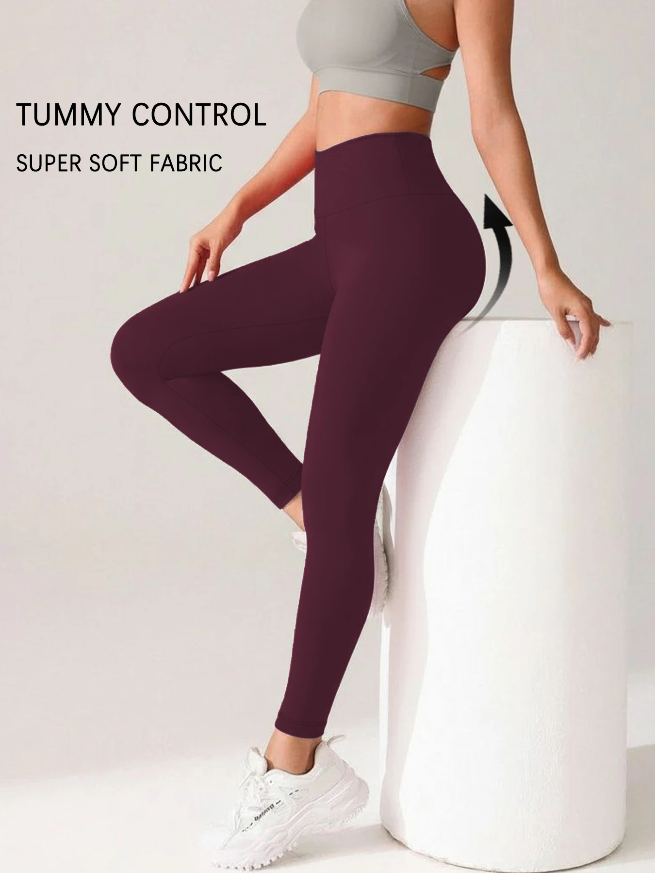 

Women's Leggings Tummy Control High Waisted Leggings - Super Soft Stretchy Fabric for Yoga Running Workout and Home Leisure Wear