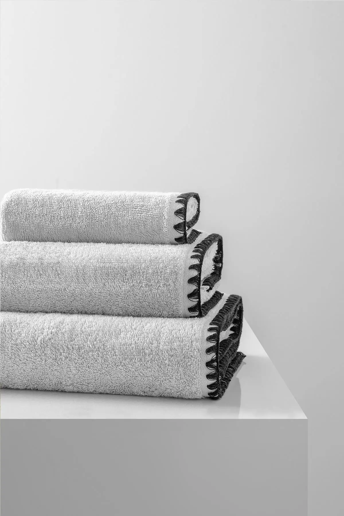 3 Pcs Gray Cotton Towel Set (30 X50 50 X100 70 X130) 2021 Bath Towel Set