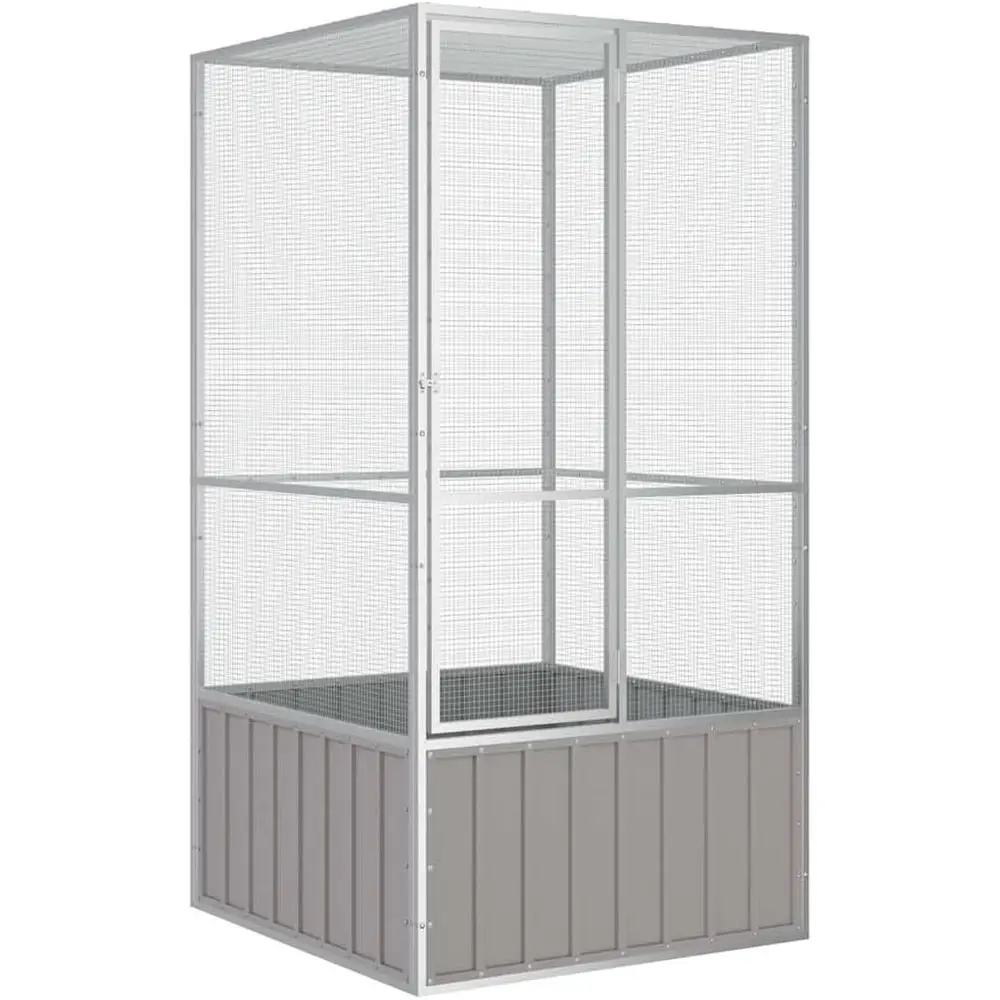 

Spacious Bird Cage - Galvanized nstruction, Large AccGate, Sae and Secure Design or Birds - Durable, Gray Color