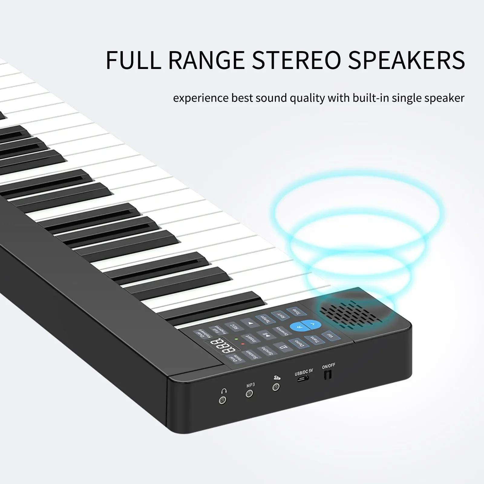 

61-Key Foldable Electronic Piano Digital Sensitive Electronic Organ Keyboard with LCD Display BT Connectivity for Children kids