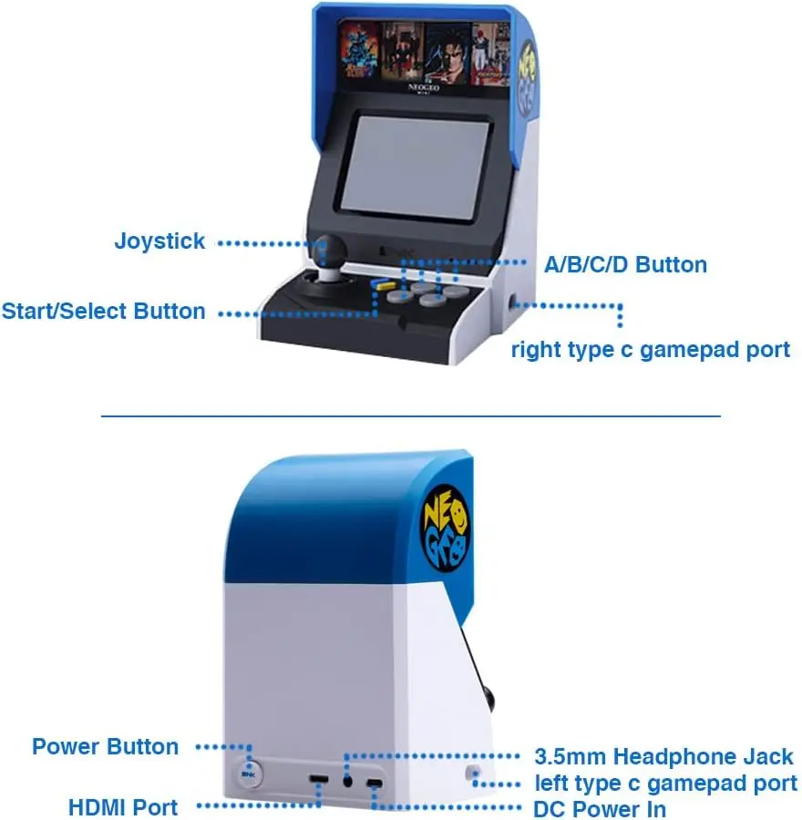 Mini Arcade Console with 40 Classic Games and Black Controller, Retro Gaming Fun