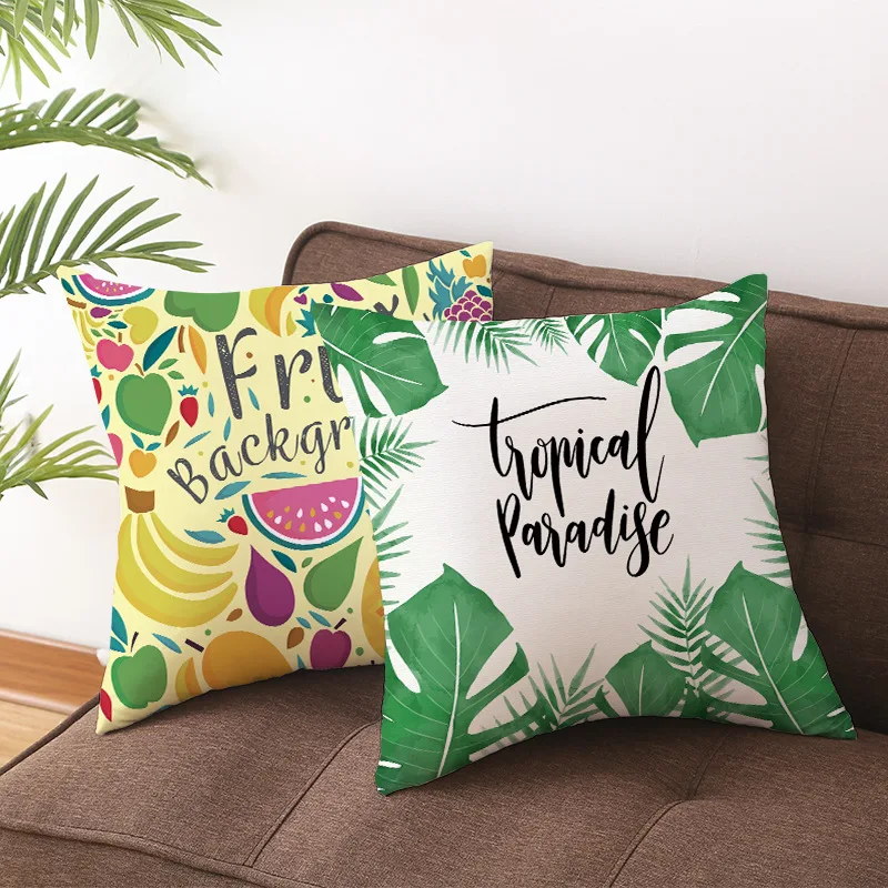 

Plush pillowcase Home Bed Cushion 45x45 CM Cartoon Plant Digital Printing Car Sofa Pillowcase