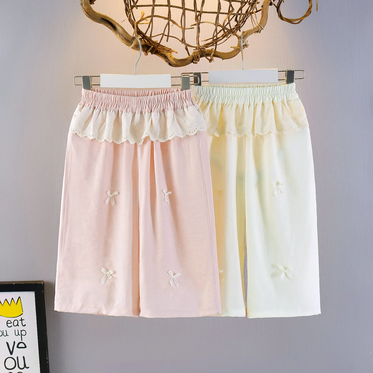 Girls' summer 2026 pants for baby girls soft smooth breathable  cropped pants
