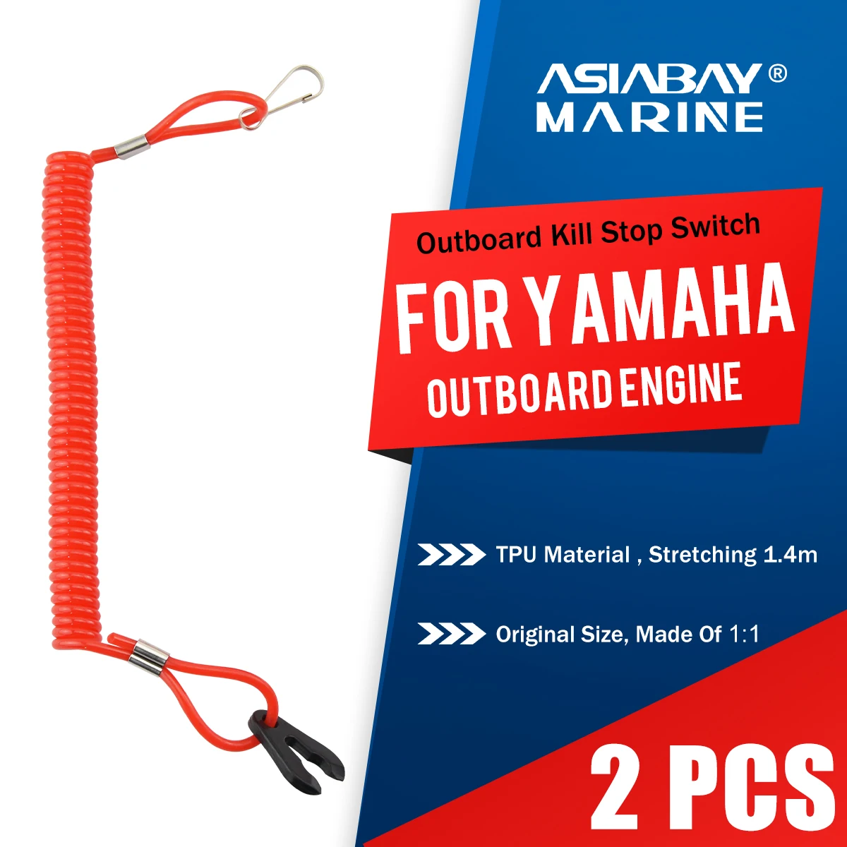 Yamaha Outboard Motor Kill Stop Switch 2-425hp Key Rope Safety Lanyard Tether For Engine Marine