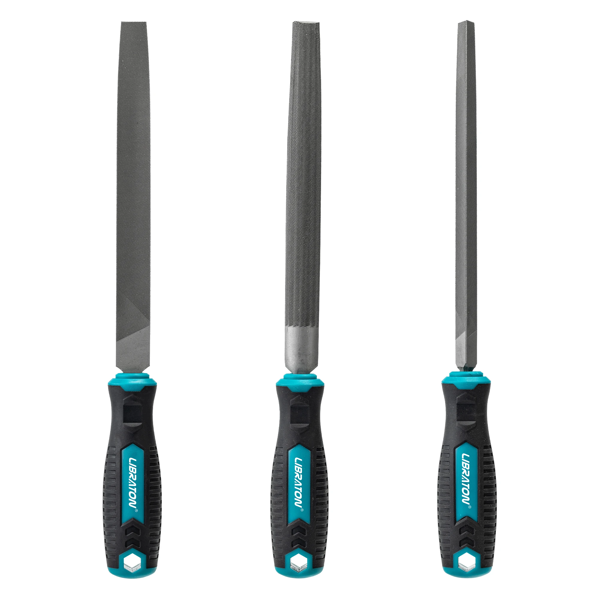 LIBRATON 1pc 8-Inch Flat / Half Round / Triangle Metal File, File Tool for Metal, Wood, Plastic, Hand Tool for Shaping, Scraping