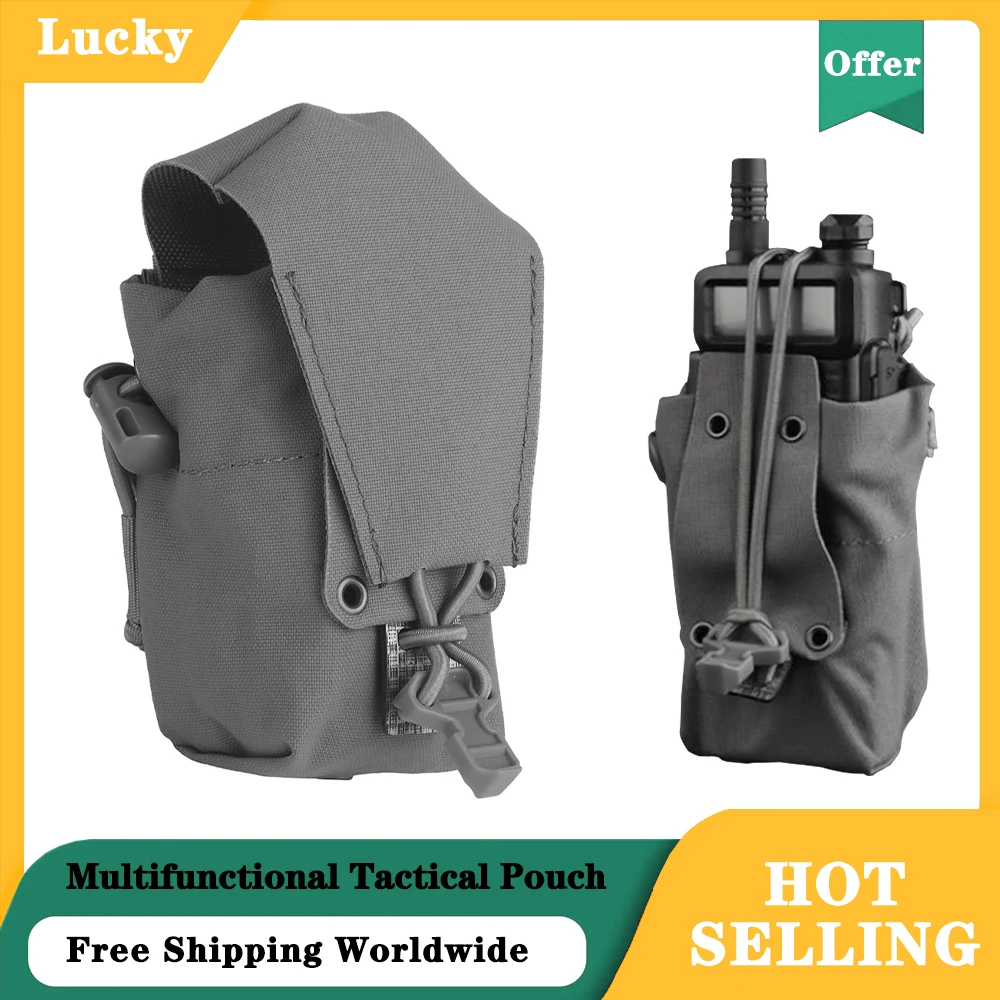 

Multifunctional Pouch Tactical Walkie Talkie Holder Bag，Suitable for Airsoft Hunting Various Tactical Equipment With M System