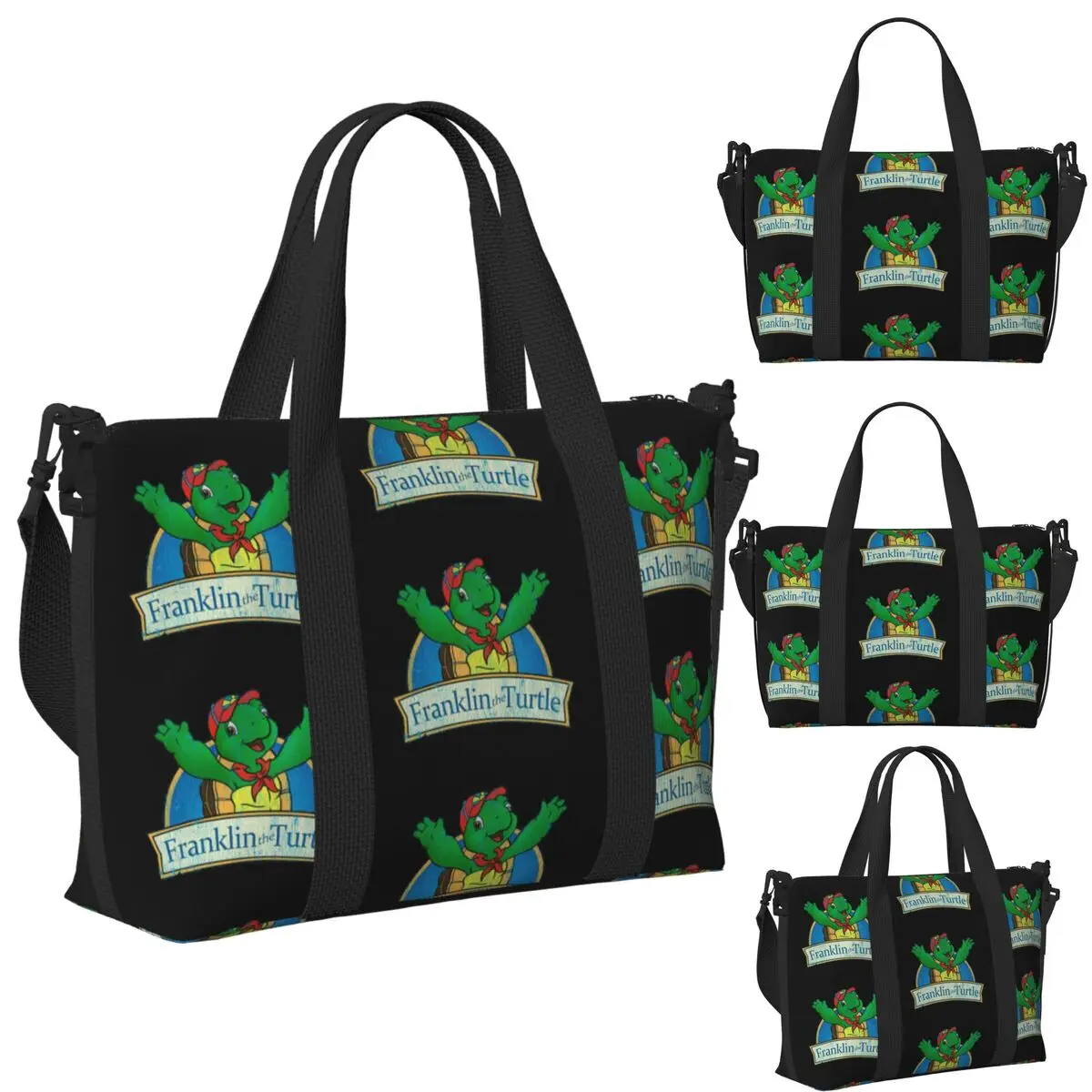 

Vintage Franklin The Turtle Beach Travel Bag Large Capacity Tote Bags for Gym Sport Women Shopping Duffle Shoulder Bag