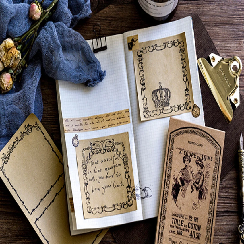 1pack/lot Vintage classical Poems Kraft Paper Notebook Planner Notes Notepad Memo Pad Sheets Office Decor Memo Note