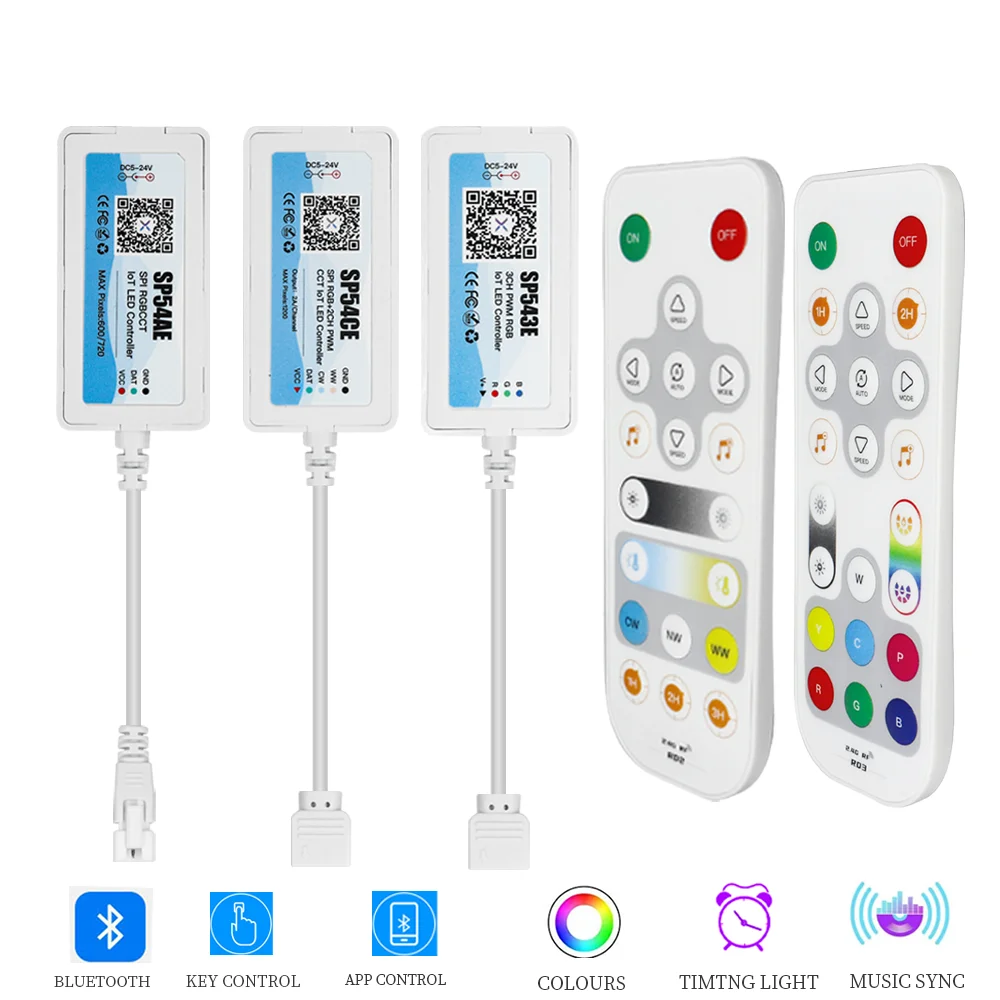 WS2812 SK6812 5050 RGB CCT RGBW Bluetooth LED Controller WIFI Music with 2.4G RF Wireless Remote Control Support Alexa Google