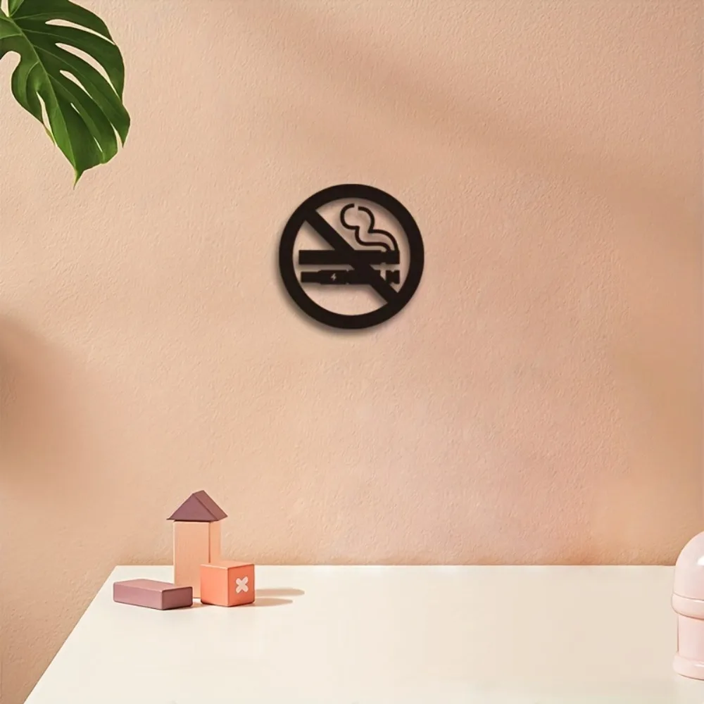 Acrylic No Smoking Sign 2D Indoor Warning Decorative Plaque for Office Restaurant Mall Public Places Smoke-Free Zone