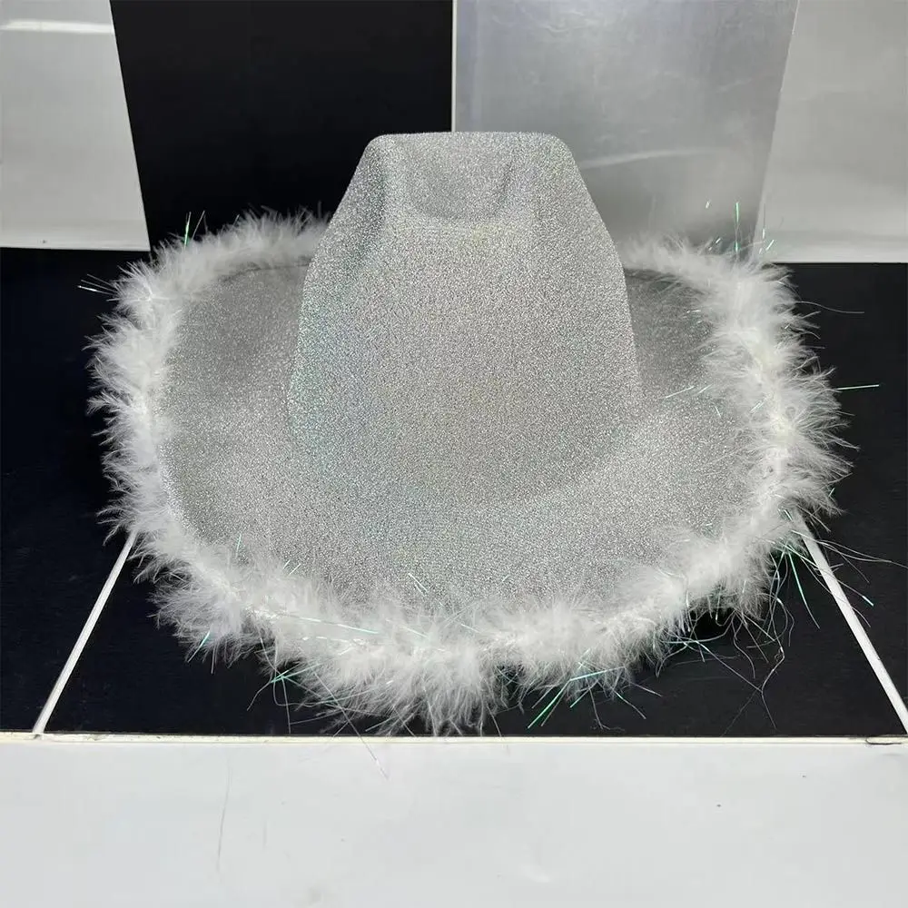 الحماية من الشمس النمط الغربي كاوبوي دلو قبعة حافة الوردي الفضة بنما قبعة قبعات تسلق الجبال للتخييم التنزه #2