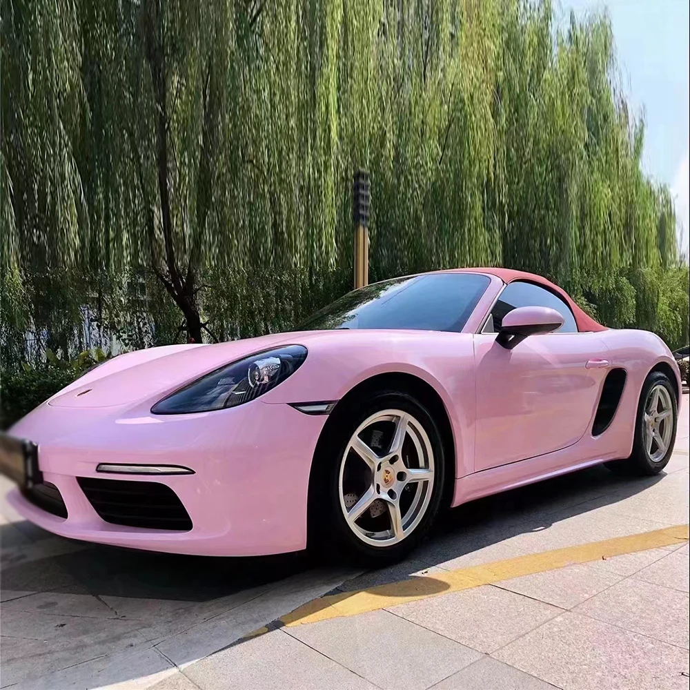 Wrapmaster Super glossy crystal malus spectabilis pink car wrap vinyl pvc self-adhesive car wrapping film