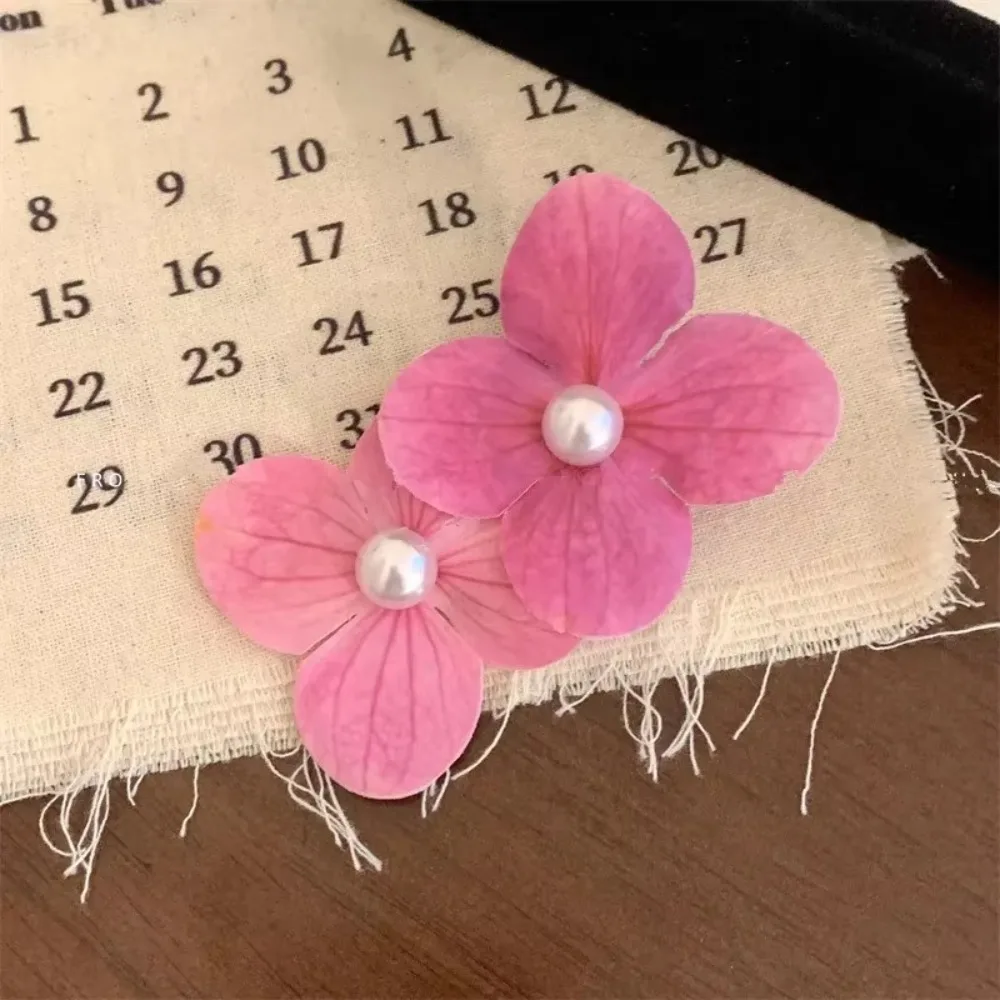 

Korean Style Simulation Orchid Flower Hair Clip Orchid Flower Cloth Duckbill Clip 3D Pearl Orchid Hairpin Beach