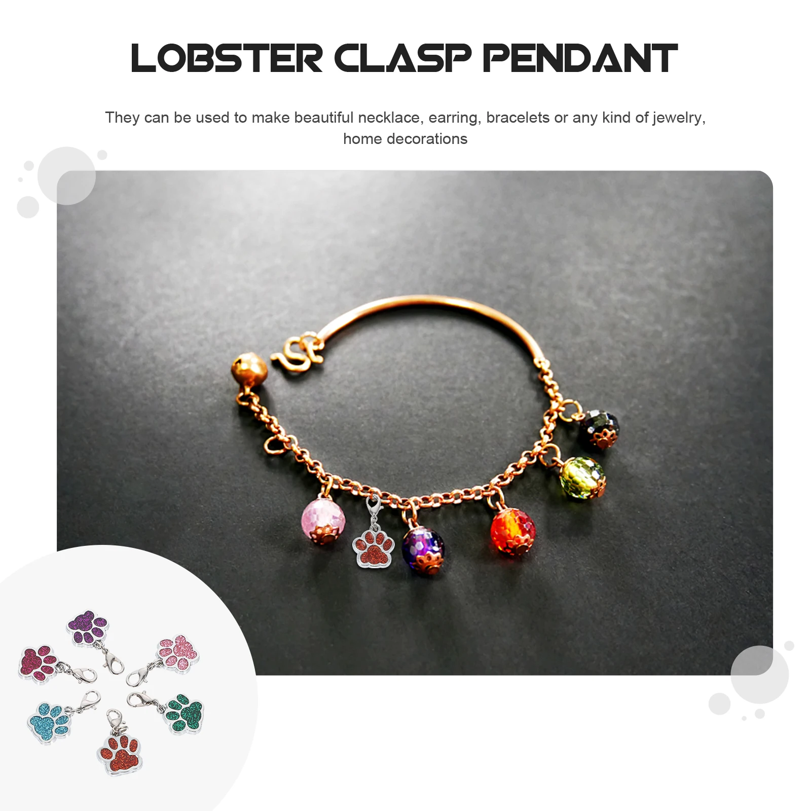 

12Pcs Lobster Clasp Pendant Classic Stainless Steel DIY Jewelry Making Charms for Necklace Earrings Bracelet Accessories
