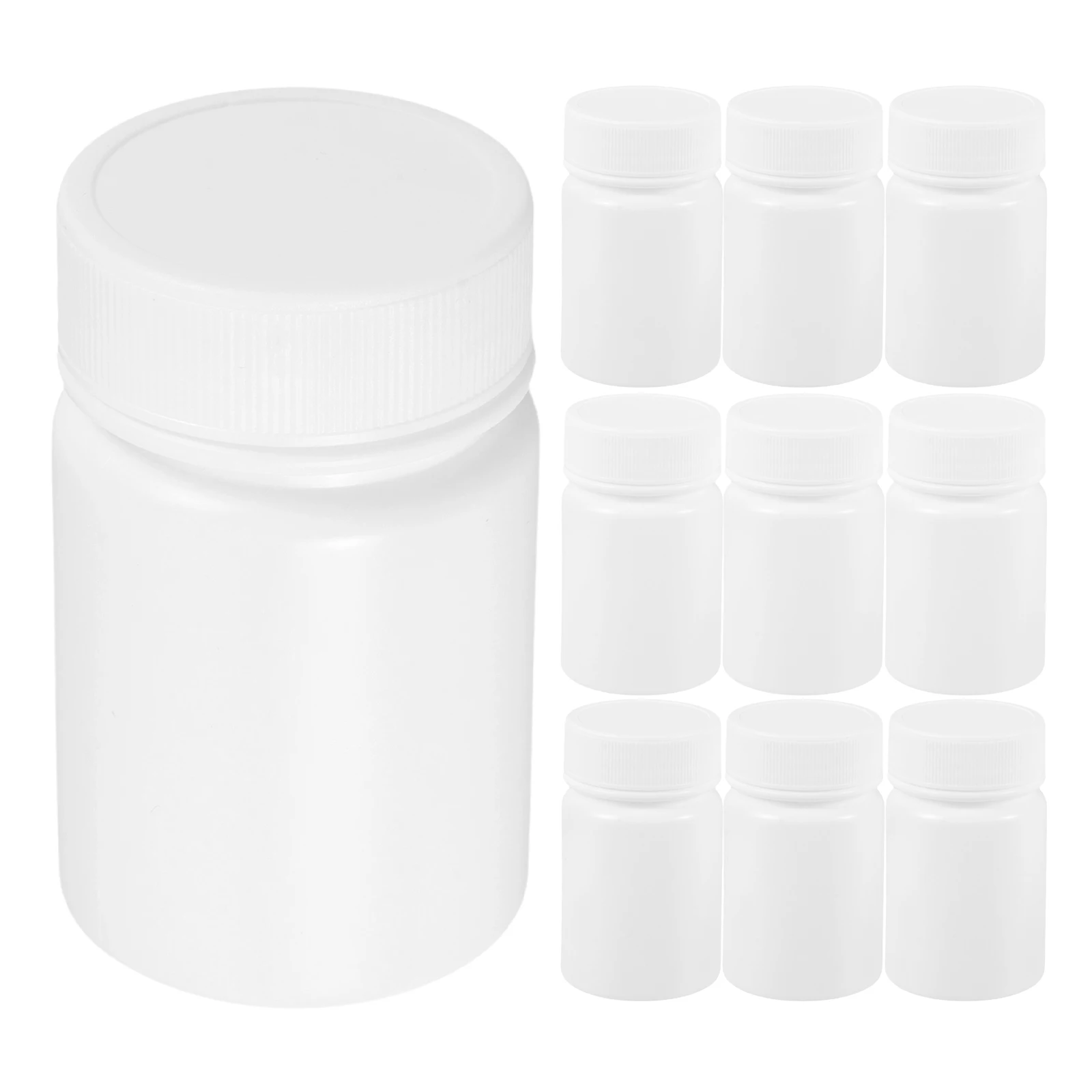 

10 Pcs Sample Bottles Medicine Organizers Dispenser Plastic Caps Travel Vials Sealing Containers Lab Flasks