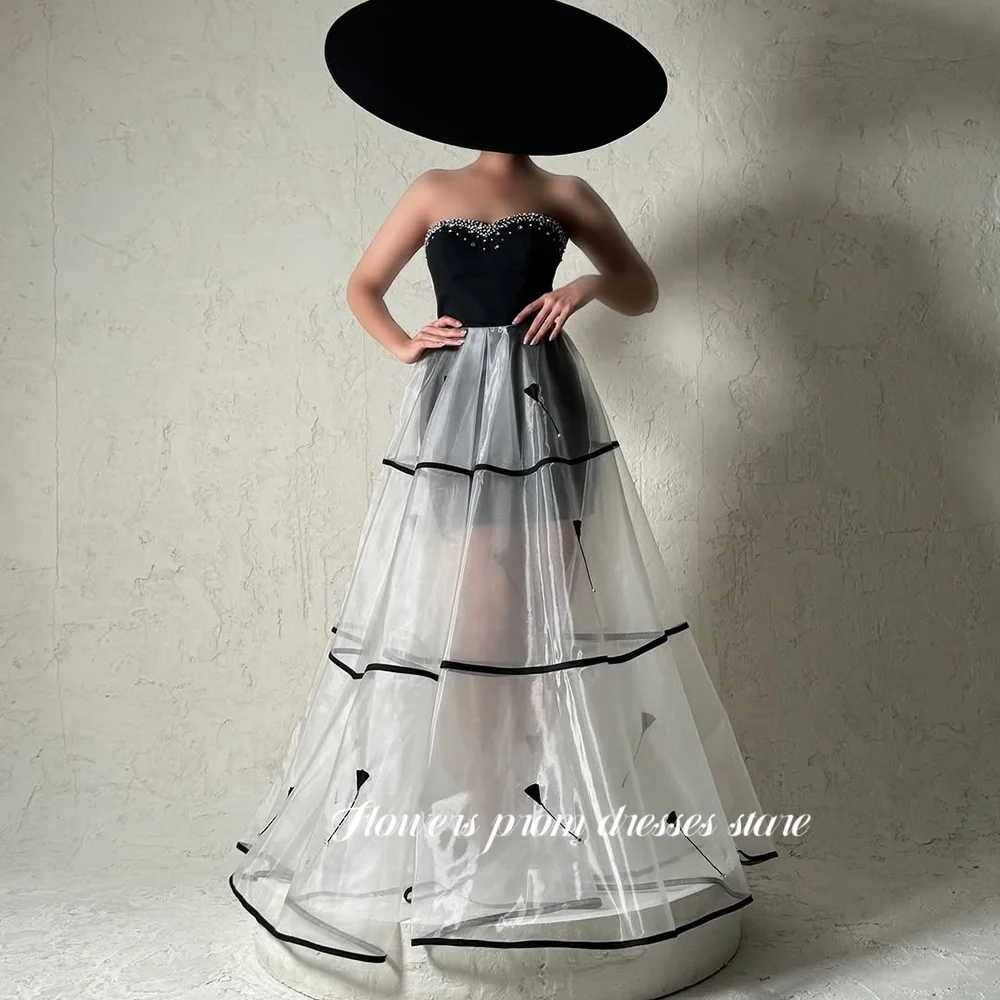 Bloemen A-lijn avondjurk met staaflijst Sweetheart feestjurk voor dames Luxe Celebrity Gala-jurk op maat