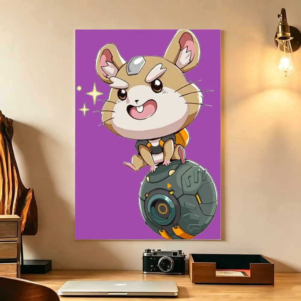 game W-Wrecking Ball O-Overwatch Poster High Quality Dorm Living Room Aesthetic Wall Decoration Painting Stickers Gift