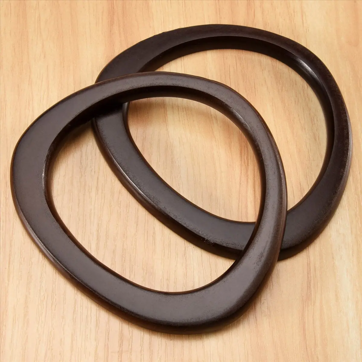 ABQR 4-упаковка деревянных ручек для кошелька D-образной формы, сменный инструмент для вязаной крючком вязаной сумки, пляжной сумки, соломенные ручки для сумок