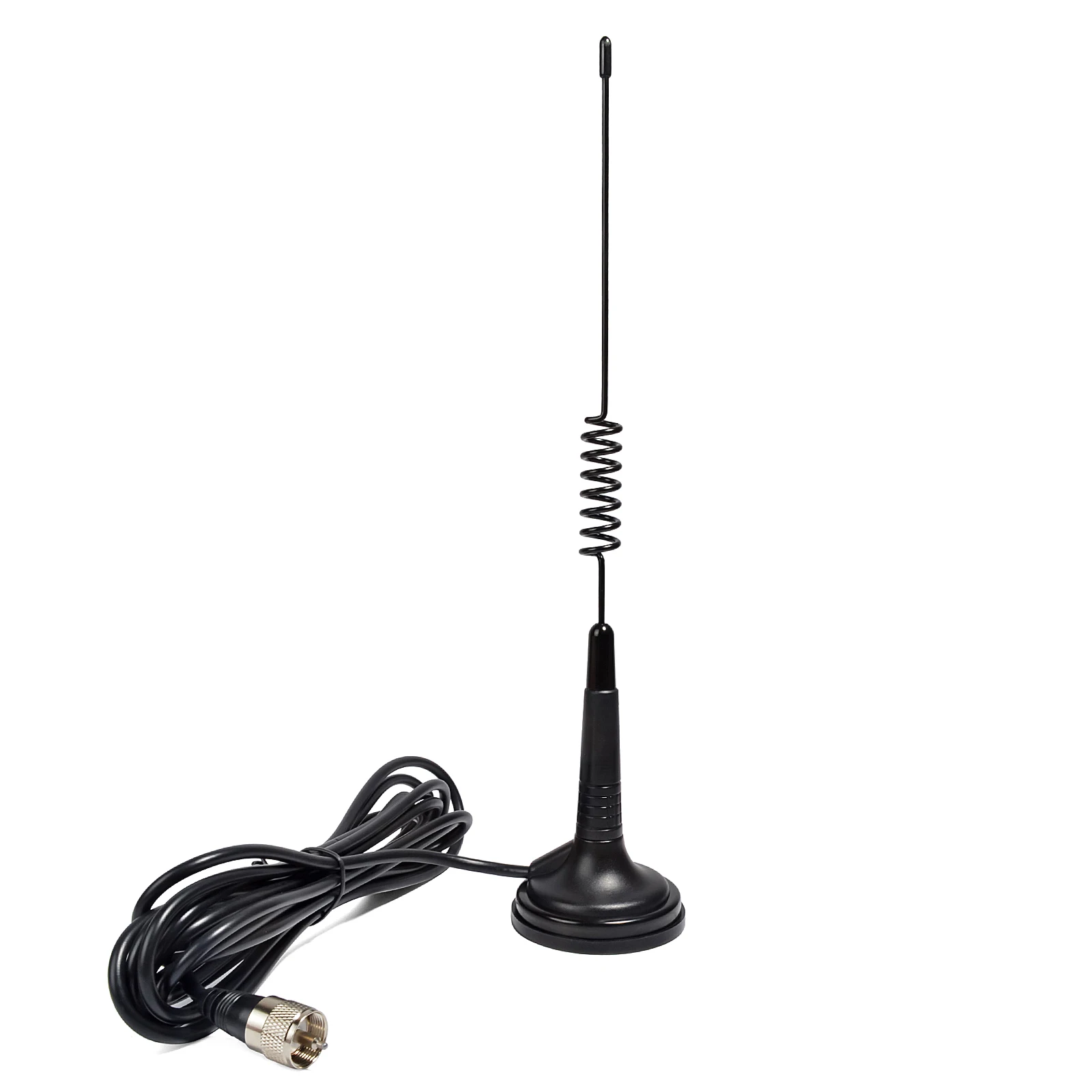 27MHz Radio Antenna Magnetic Mount PL259 Connector with Magnet Base Low Loss RG58 Coaxial Cable for CB Handheld/Portable Radio