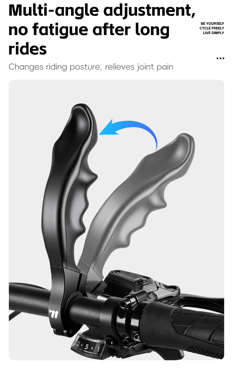 WEST BIKING Mountainbike Lenkerendstücke Ergonomische Stoßdämpfende Rutschfeste Aluminium-Lenkererweiterung Langstrecken-Lenkerzubehör – Detail 8