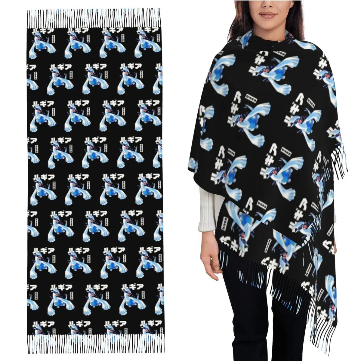 

Lugia Ретро Дизайн Шарф Шарфы с кисточками Женские мягкие теплые шали и накидки Большая осенне-зимняя шаль