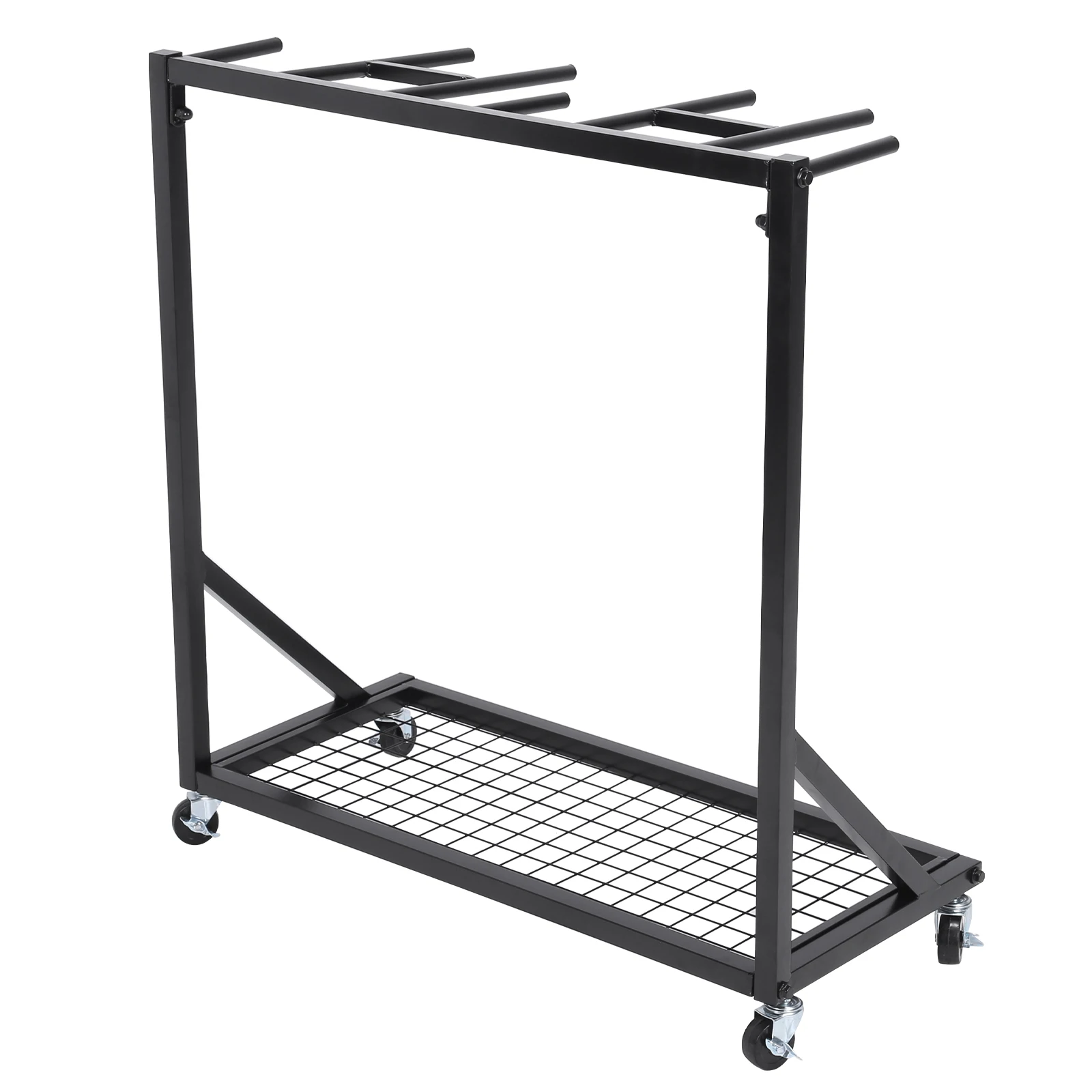 

Balls Holder On Wheels Storage Rack Lockable 360 Degree Wheels 2 Tier Iron Balls Holder Storage Rack