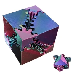 3D Printed Gear Cube Fidget Toy Sensory Stress and Anxiety Relaxing Companion For Adults Table Bookshelf Accent Birthday Gifts