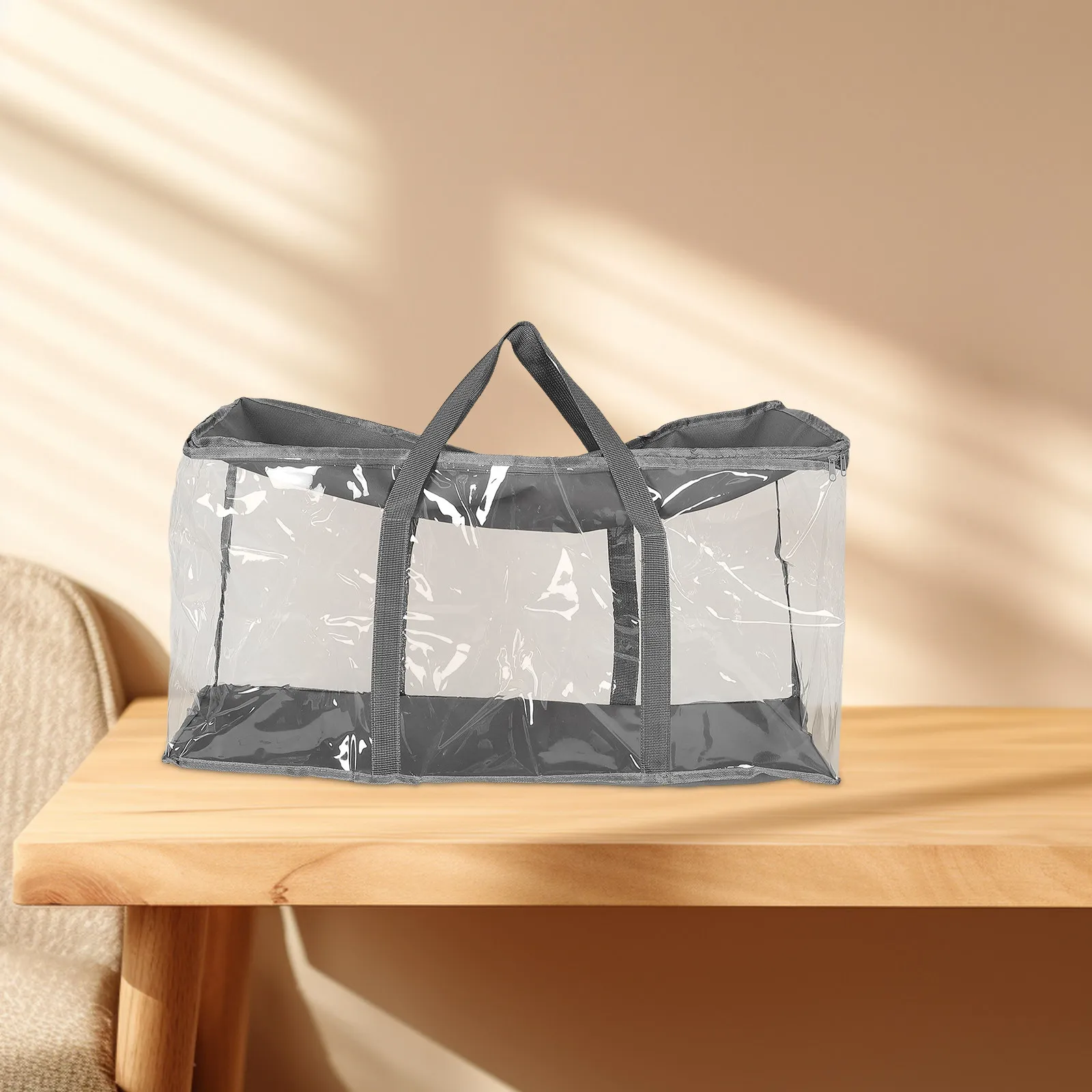 

Waterproof Foldable Book Storage Box Clear Transparent Collapsible Book Organizer for Classroom Dorm Rooms Libraries Student