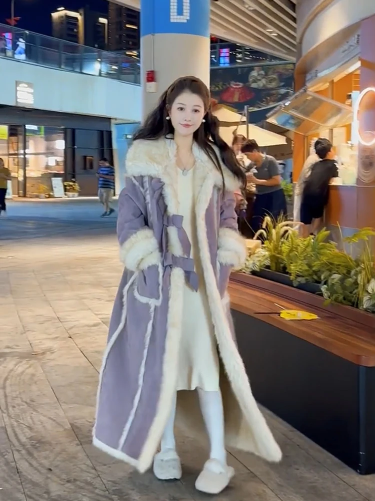 Dyed Italian Lamb 本毛皮 ロングコート 女優襟 肉厚 大ボタン 最高 