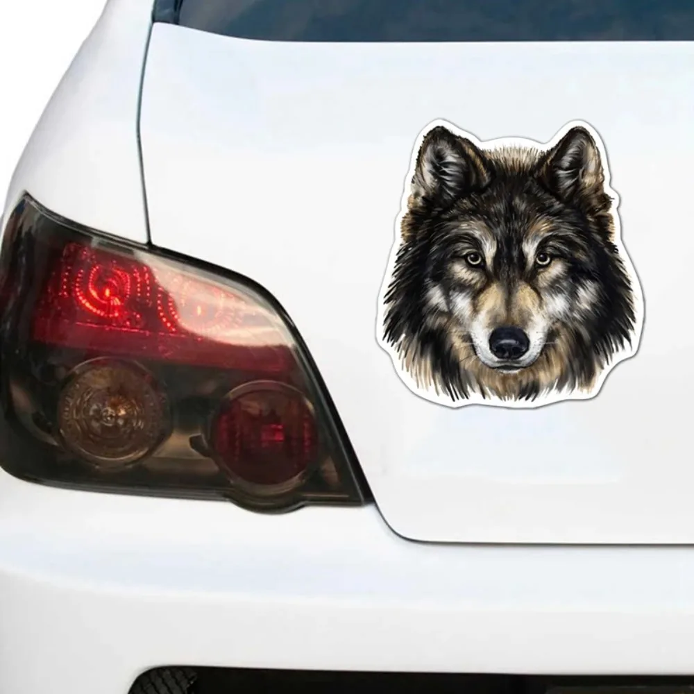 

2D Flat Wolf Head Vinyl Car Sticker, Waterproof Self-adhesive Decal, for Cars, Trucks, SUVs, Vans, Laptops & Windows