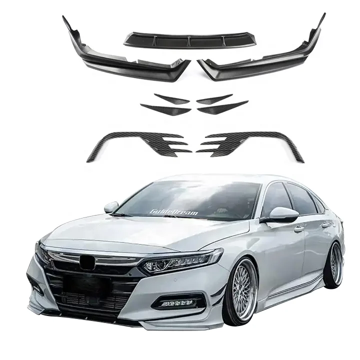 New Design ABS Material Car Bumper Front Lip Fog Lamp Frame For Honda Accord 2021-2022 Car Bodykit