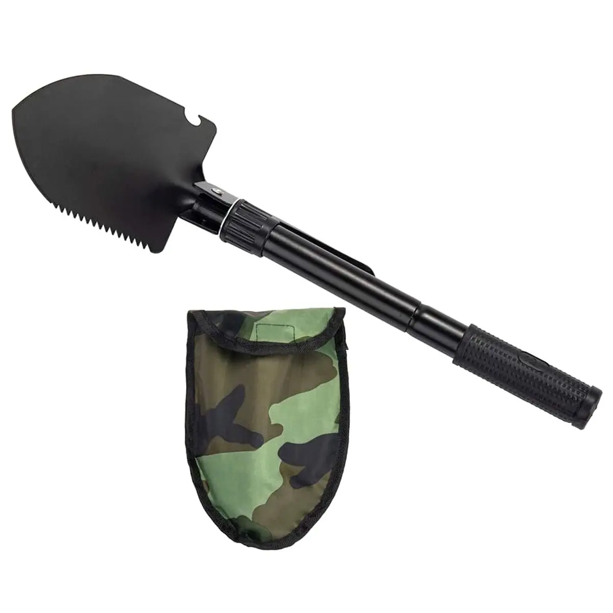 ABZT Gardening Folding Shovel Camping Shovel Survival Gear Entrenching Tool with Carrying Pouch Metal Handle