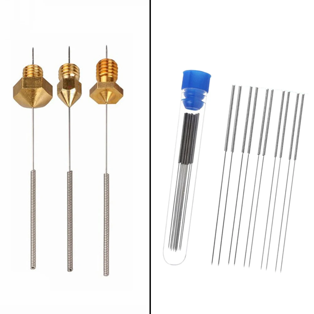 

10pcs Stainless Steel Nozzle Cleaning Needles Kit For 3D Printer 0.4mm Printer Nozzles Cleans Easy Gripping 70*10*10 Mm Easy Use