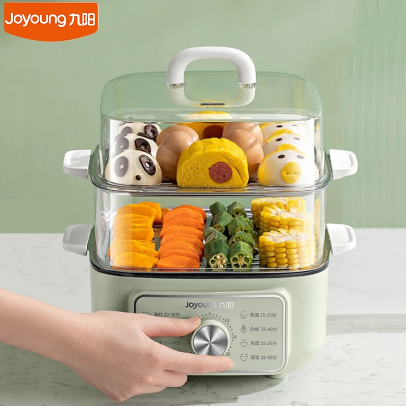 

Joyoung Electric Steamer 1000W Fast Heating Steaming Cooker 60 Minutes Timing 10L Capacity For Home Kitchen