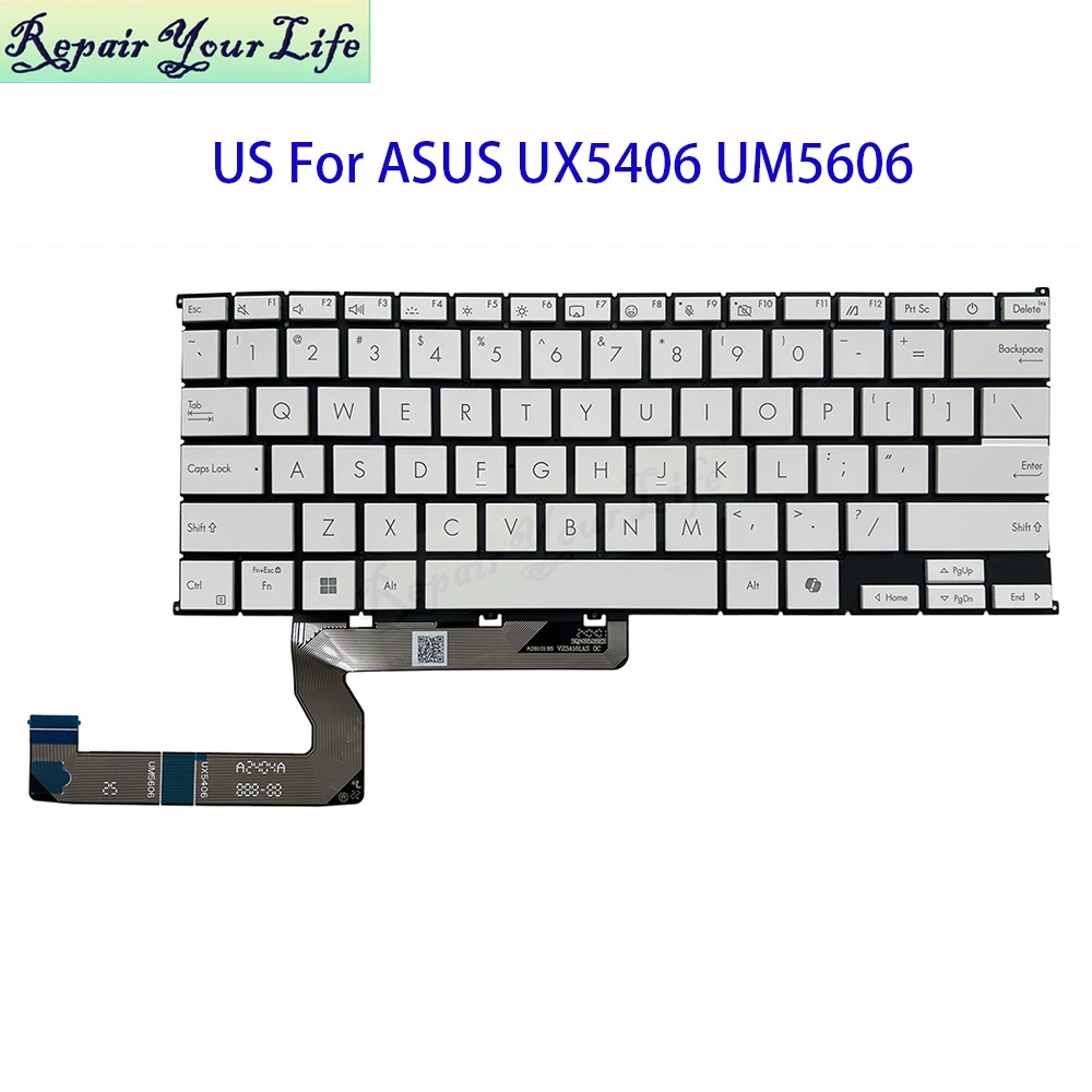 

Американская английская клавиатура с подсветкой для ASUS Zenbook UX5406 UM5606 UX5406SA UM5606WA UM5606KA 0KNB0-261XUS00 ноутбука Teclado белые клавиши