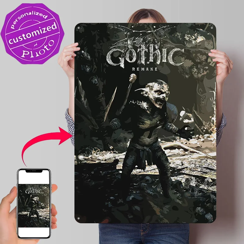Gothic Remake Goblin Warrior Game Art Metal Poster Perfect Gift for Fans Lovers Personalized Wall Art Metal Sign for Decor Room