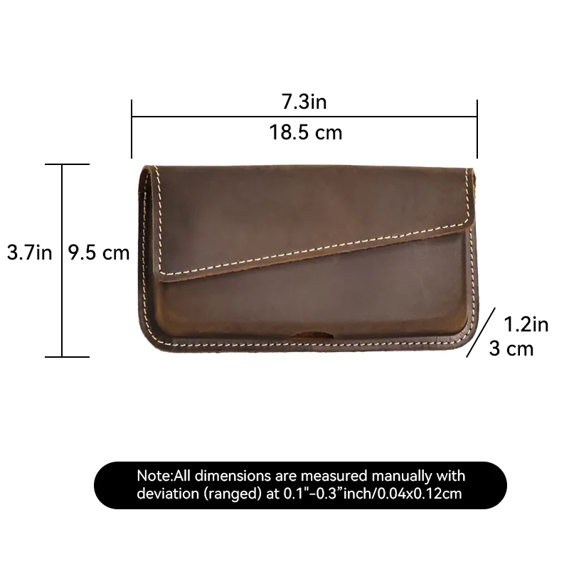 RIYAO Casual Men\'s Waist Bag For Daily Outdoor Travel Genuine Leather Mobile Phone Belt Case Flip Cover Anti-drop Phone Holster